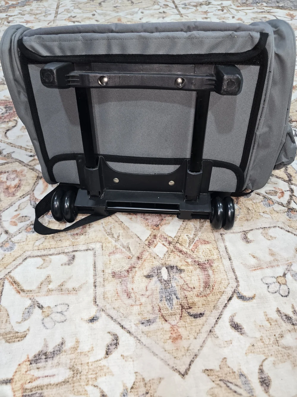 Gray Mesh Pet Carrier Rolling Backpack